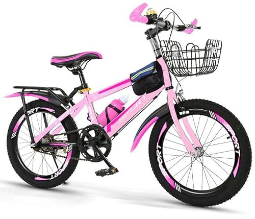 Kids Bike, Pink Girls Mountain Bike, 22 24” Road Bike, Children’s Training Bicycle, Height Adjustable Bike, Sport Bike, Girls Cycle, Double Break, Tool Kit Included 6 to 12 Year Olds (24 Inch)