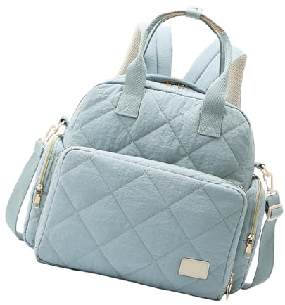 JUYAXIN Wickeltasche, verschleißfest, Schultertasche, großes Fassungsvermögen, spritzwassergeschützt, mehrere Fächer, Handtasche, Rucksack, blau