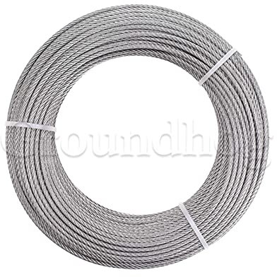 Picture Wire,Garden Wire 304 Stainless Steel Wire Rope 50M/100M Soft Fishing Lifting Cable 7 * 7 Clothesline 1mm/1.2mm/ 1.5mm/2mm(1.2mm,100M)