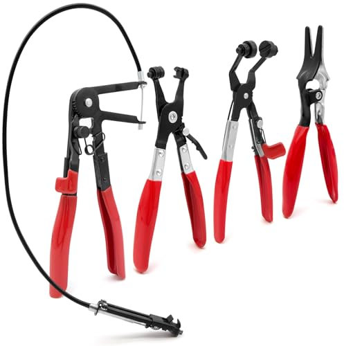 Luriseminger 4 Pezzi Pinza per Fascette Stringitubo, Pinze per Tubi Flessibili Pinza per Fascette Auto con Automobile Hose Remover Pliers