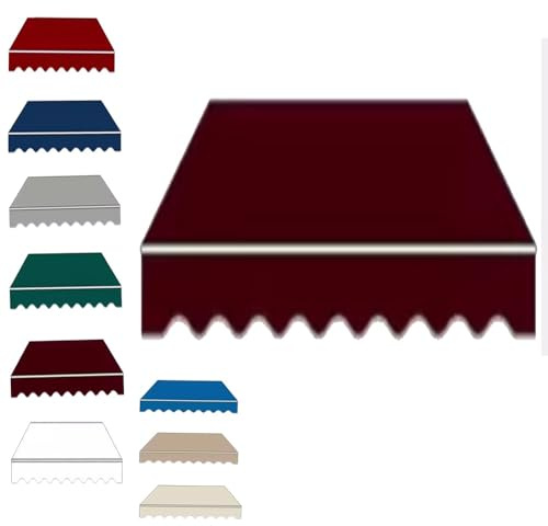 MACAGGTNTU Esterno Tessuto per Tende da Sole Retrattile Tessuto di Ricambio per Tenda da Sole da Giardino, Terrazzo Telo per Tenda da Sole Impermeabile(Burgundy,10x6.5ft/300x200cm)