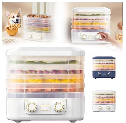 Food Freeze Dryer Machine for Home,2025 Upgraded Dehydrator Machine for Home,Food Dehydrator and Dried Machines with 5 Trays,Electric Fruit Freeze Drying Machine,Digital Adjustable Timer (White)