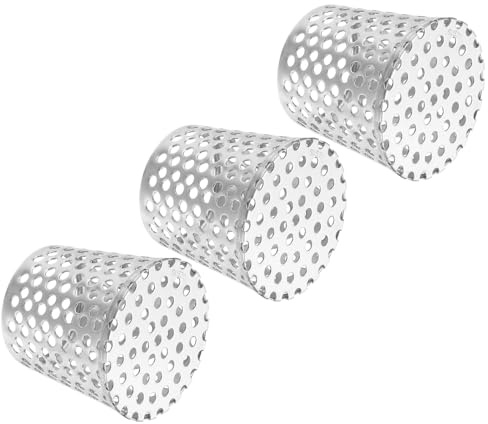 PATIKIL Filtro Per Grondaia 3-2.4, 3 Pezzi Copertura Terminale PVC Griglia Di Ventilazione Copertura Tubo Di Scarico Conico In Acciaio Inossidabile Filtro Colino Per Grondaia Argento
