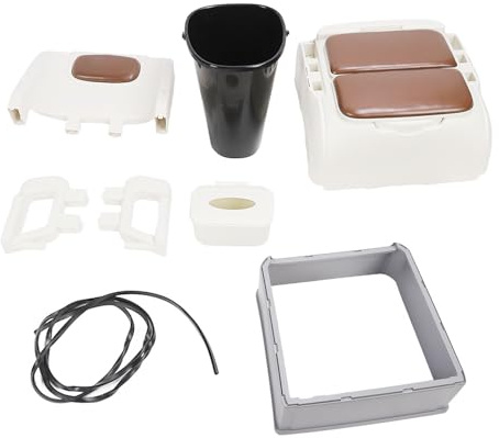 Per sedia toilette portatile, per commodo, base imbottita morbi con manici, marrone, per anziani