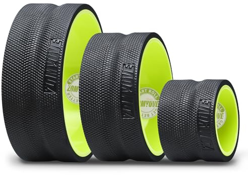 Back Roller Wheel - 3 Pack Yoga Foam Roller for Physical Therapy & Back Stretcher, Deep Tissue Massage for Pain Relief & Stretching | Green.