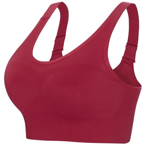 Leversic Top Palestra Donna Reggiseno Sportivo con Spalline Larghe Regolabili Schiena Reggiseni Sportivi Supporto Medio-Alto Running, Fitness, Yoga S-XL