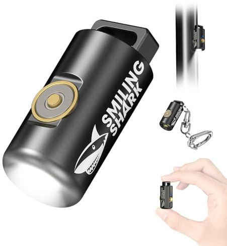 Smiling Shark Linterna Mini 03, Ultra Brillante Para Llavero Compacta Y Nómada, Multi-Modos, Recargable, Resistente A Salpicaduras Y Golpes, Para Casa, Exterior, Camping, Emergencia