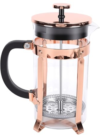 Oreilet Cafetière à Presse Française, Théière à Presse à café en Verre Borosilicate 1000 Ml, Filtre Double Couche, Presses Françaises pour la Maison le Bureau les Voyages le Camping