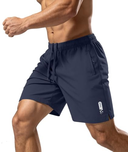 ZITY Short De Sport pour Homme, Short De Course À Séchage Rapide avec Poches Zippées, Fitness Respirant Léger pour Le Jogging, La Gym, L'entraînement