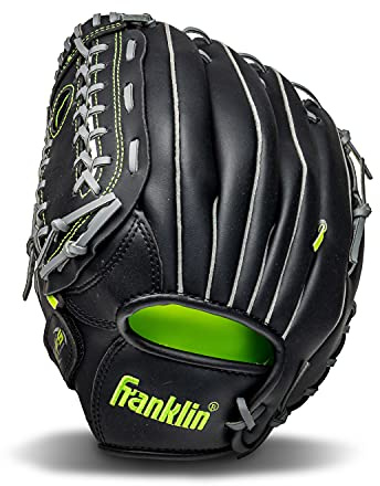 Franklin Sports Baseball and Softball Glove - Field Master Midnight - Baseball and Softball Mitt - Adult and Youth Glove - Left Hand Throw - 12, Black