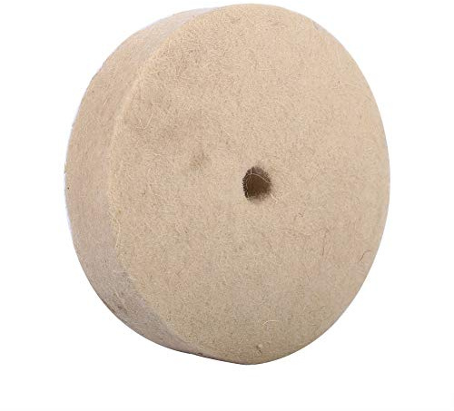 MAGT Polierscheibe, 1 Stück 100x25mm 4 Filzpolierscheibe Runde Scheibe Wollfilz-Polierscheibe Zum Polieren Von Glas Metall Silber Gold(Beige)
