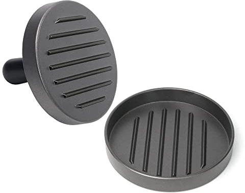 wenco Burgerpresse, 12 x 2 cm, Aluminium, Hamburgerpresse mit Antihaft-Material, Burgermaker auch für vegane Burger, Anthrazit