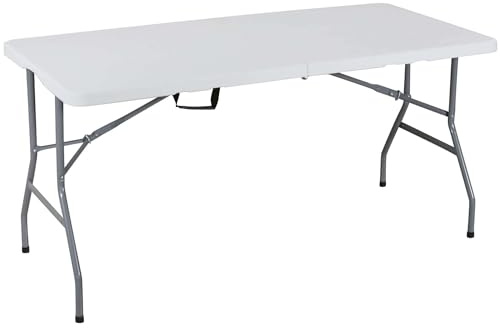 Gardeness Tavolo Pieghevole in Acciaio e plastica 150x70x74 h cm