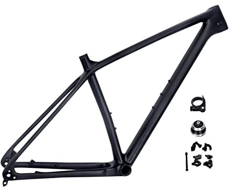 Carbon Mountain Bike Frame 27.5er 29er Hardtail MTB Frame Disc Brake Thru Axle 142mm QR 135mm Interchangeable Internal Routing Frame 15/17/19'' (Size : 29 * 19'')