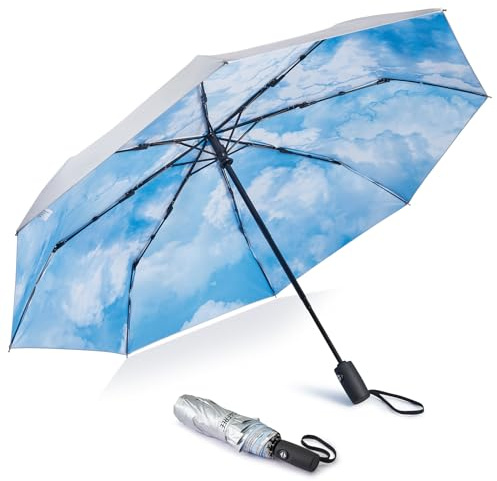G4Free UPF 50+ UV Protection Large Travel Umbrella 42/46 Inch Auto Open Close Windproof Sun Blocking Umbrella