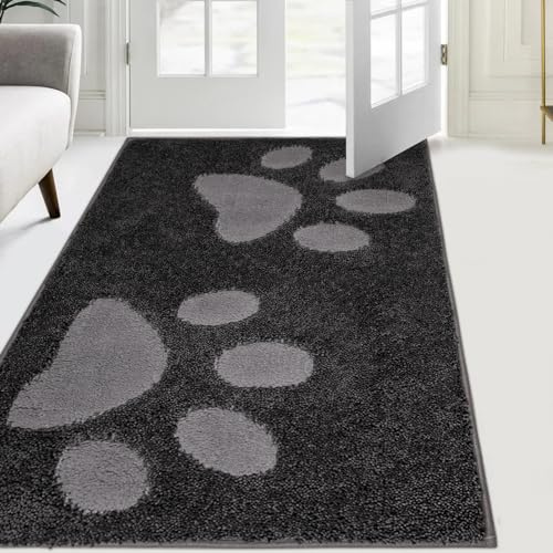FCSDETAIL Schmutzfangmatte waschbar 84 x 150 cm, Fußmatte Innen, absorbierend Fussmatte, rutschfeste Sauberlaufmatte, wasserdicht Teppich für Hund, Eingang, nasse Pfoten | rutschfeste waschbar Sauberlaufmatte, Teppich für Hund, Eingang, nasse Pfoten