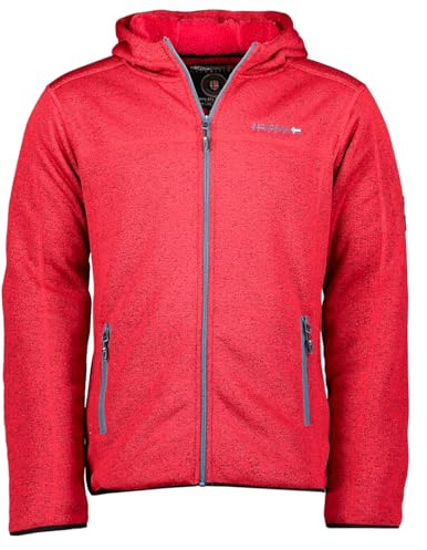 Geographical Norway Trombone herr tjock fleece varm dragkedja för män - varm och mjuk vinterjacka för män - långärmad fodrad tröja - idealisk höst vinter (röd L), Färg: röd, L
