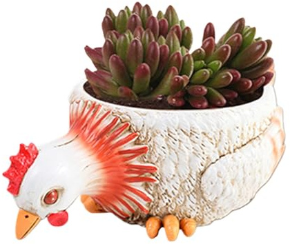Vasi per piante grasse animali – Vaso per fiori con gallo/, in resina, per interni ed esterni, decorazione per vasi da fiori, vaso per piante grasse, decorazione