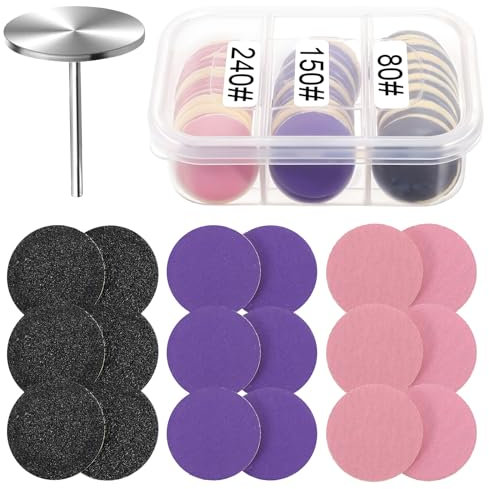 61 Stück Schleifscheibe Pediküre Set mit Metall Nagelbohrern Feet Grinder Schleifpapier Schleifscheiben Ersatz Fuß Nagelfräser Aufsätze Bits für Hornhaut Nagelhautentferner Maniküre mit Aufbewahrungs