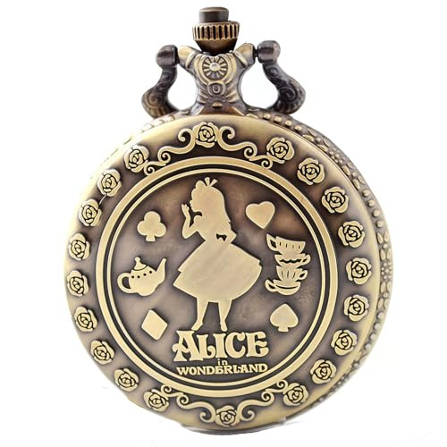 DerMacht Retro Pocket Watch Quartz Antique Alicce Party Cosplays Best Gifts