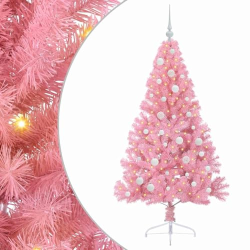 vidaXL Árbol de Navidad Artificial Preiluminado Rosa 150 cm PVC