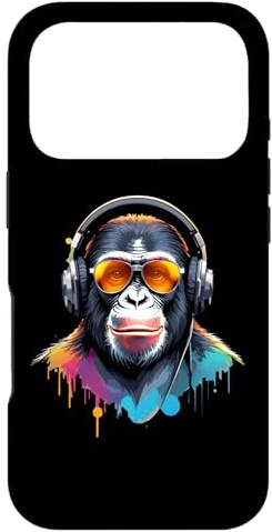 DJ Monkey avec Casque Techno Rave Disco Disco Jockey DJ Coque pour iPhone 17 Pro