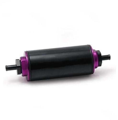 Bilbränslefilter Universal 100 mikron 8,6 MM aluminium högflödesbränsle inline bensinfilter Bilkoffert EP-OF 86 bensinfilter för bil(OD8.6MM BLACK)