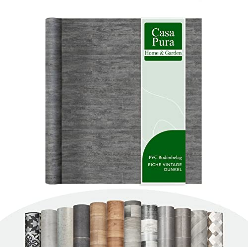 Vinyl Flooring Rolls by The Metre | Wood Effect, Tile Effect, Stone Effect PVC Flooring, Cushion Lino Floor Covering for Kitchen, Bathroom, Living Room (Vancouver 5, 100 x 150 cm)