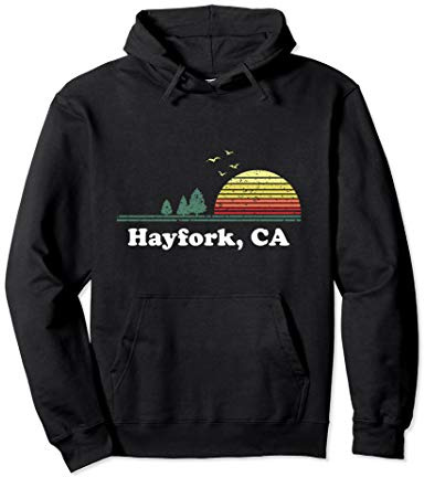 Vintage Hayfork, California Home Souvenir Print Pullover Hoodie