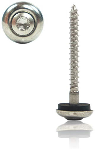 Edelstahl Spenglerschrauben 4,5x45 mm á 200 St/Packung 2-tlg. mit EPDM Dichtscheibe & TX20 Antrieb, Torx Spengler Schrauben selbstdichtend & rostfrei mit Linsenkopf - V2A Universalschraube