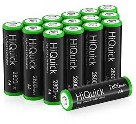HiQuick AA Rechargeable Batteries 2800mAh - High Capacity Performance 16 Pcs Rechargeable AA Battery