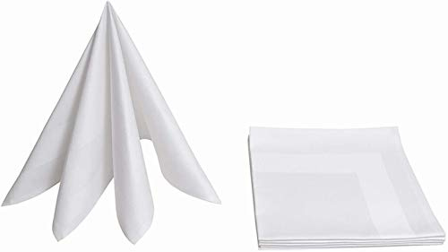 Gastronomie Hotel Servietten, Vollzwirn Baumwolle Atlaskante in Weiss (6er Pack)