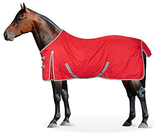 Equinate Regendecke Springfield Weidedecke mit Fleece 145cm Rot