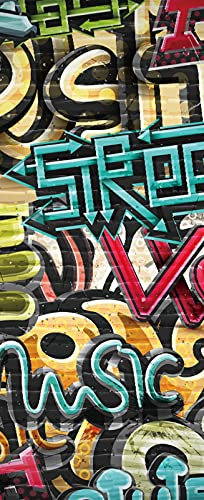 A.Monamour Türtapete Selbstklebend Türfolie Türposter 3D Wand Graffiti Grunge Hintergrund Vinyl Folie Türdeko Tapete Wandbild Türaufkleber Türtattoo 77 x 200 cm