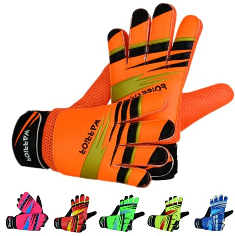 warrior gears Goalkeeper Glove Kids, Football Goal Keepers Gloves, Goalie Glove Kids with Double Wrist Protection, Junior Goalkeeper Gloves
