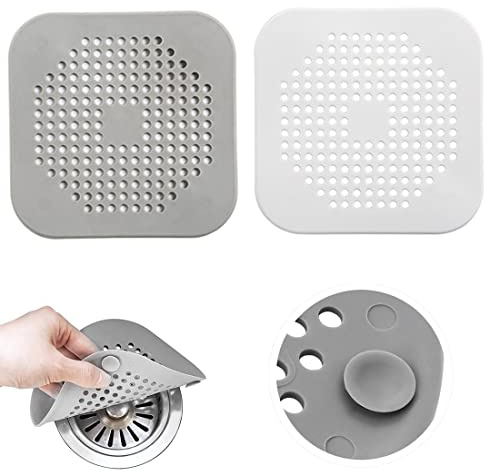 2 Pcs Filtro per Lavello in Silicone filtri per scolo per capelli Protezioni per Scarico Cucina Coperchi Scarico Doccia Protezione Scarico Lavello Filtro Scarico Ventosa Adatto Cucina Vasca e Bagno