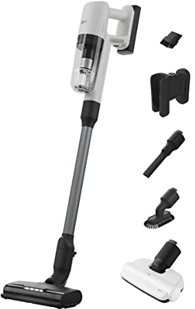 AEG AP71HB14SH Aspiradora Sin Cable y de Mano, Bateria litio 14.4V hasta 50 Minutos, Ciclónica, Filtro lavable, 4 velocidades, Doble filtro, Luces Cepillo LED, Cepillo cama/sofá + 3 accesorios, blanco