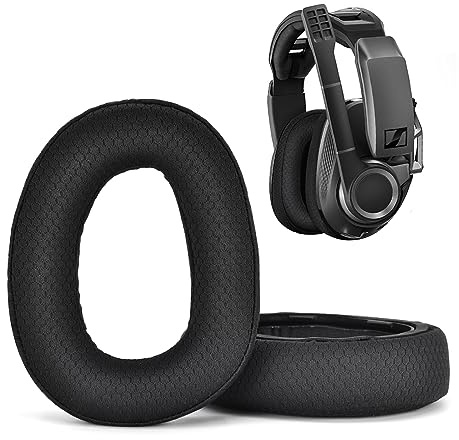 XBERSTAR GSP 670 öronkuddar ersättning öronkuddar för Sennheiser GSP 670, 500, 600 hörlurar (svart, proteinläder + minnesskum, 2 par)