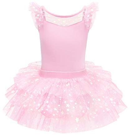FYMNSI Vestido de ballet para niños y niñas, traje de ballet con tutú, juego de falda de bailarina, disfraz de baumowlle ballet, vestidos de gimnasia para 3-10 años, Rosa., 3-4 Años