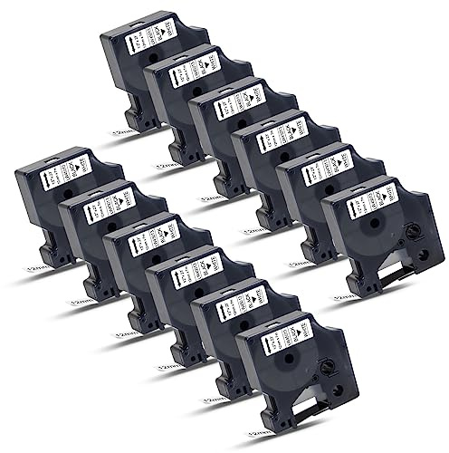 Labelwell 12x Schriftband für D1 45013 43113 S0720530 12mm x7m D1 Etikettenband Schwarz auf Weiß, für LabelManager 160 280 210D 360D LM160 LM210D LM280 LM360D für Labelpoint 150 200 300