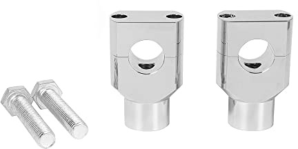 Baceyong 2pcs Motorcycle Handlebar Riser, Universal Fit 7/8 inch 22mm Handle Bar Clamp Risers, Silver 22mm (7/8)