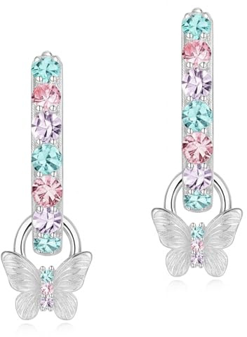 Schmuck Mädchen Kinder Schmuck Nickelfrei Hypoallergen 925 Sterling Silber mit Schmetterling Anhänger inkl. Eleganter Geschenkverpackung