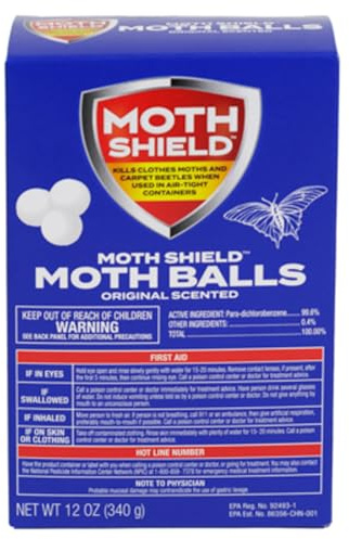 Moth Shield Moth Ball Traps for Clothes, Furniture, Carpet and Pantry Moths, 12 Ounce Box (Original Scented, 12 Ounce (1 Pack)
