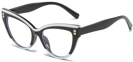 LJCZKA Retro Blaulichtfilter Brille Katzenaugen Damen，Vintage Moda Ohne Sehstärke Damen Groß Pc Gaming