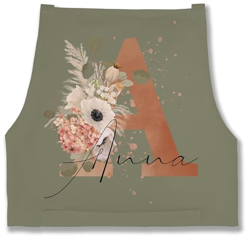 Geschenk mit Namen personalisiert by Shirtracer - Schürze - Name und Initialen - Watercolor Anfangsbuchstabe I Geschenk mit Initiale Geschenke