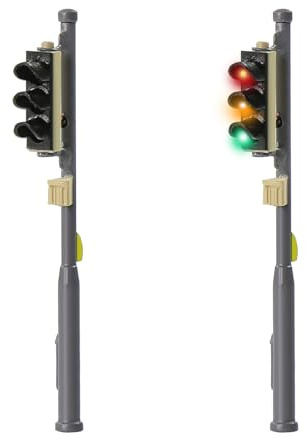Evemodel 2 Stück Spur H0 1:87 grün rot gelb Modell Verkehrsampel Signal Fahrzeug BAU Beleuchtung Lampe