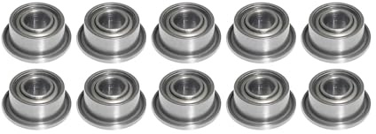 Flanschlager 3/32x3/16x3/32 zoll FR133 ZZ metallgedichtet 10 Stück - rcbay | Chromstahl inch Rillenkugellager mit Flansch Wälzlager