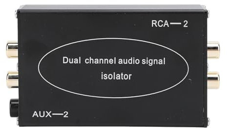 Annadue Doppio Stereo 3,5 Mm Ground Loop Isolatore Filtro Antirumore Soppressore Riduttore Alternatore Isolatore Acustico in Lega di Alluminio per Altoparlanti Domestici Sistemi Audio