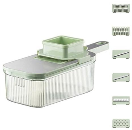 Cortadora de verduras multiusos, picadora de verduras, picadora de verduras 6 en 1, picadora de verduras, cortadora de ensalada con tapa, cortadora de verduras multifunción