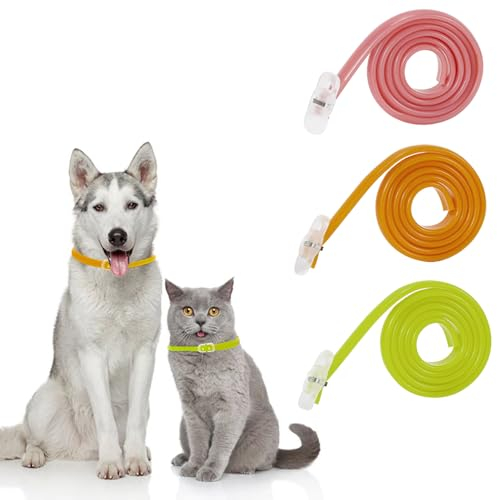 BKEPDY Verstellbarer Silikonhalsband Insektenschutzhalsband Zeckenschutzhalsband Wasserdicht Parasitenschutz Hund Katze 62cm